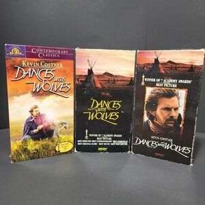 Dances With Wolves‎ VHS Lot 3 Kevin Costner 1990 Orion MGM Western Best Picture